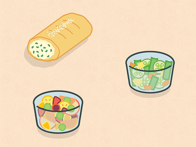 Beaver's Tail | Menu Lunch Illustrations design food illustration lunches menu salad vector