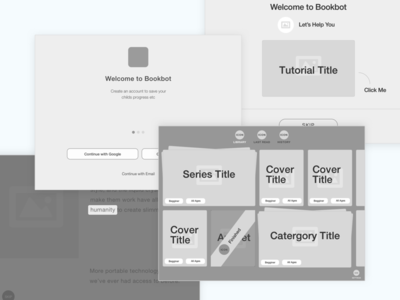Bookbot | App Wireframes app bot design onboard process user experience ux wireframe