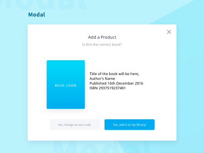 UI Modal app book button cta design interface modal product ui web