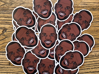 LeBron James Stickers basketball cartoon illustration lebron james nba print sticker