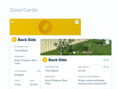 Zone Cards app card edit icon interface modular ui watering web zone