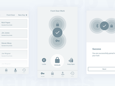 Smart Lock App Wireframes