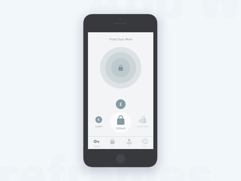 Smart Lock App | Passive Entry Wireframe Animation