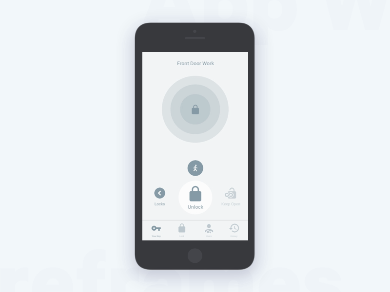 Smart Lock App | Passive Entry Wireframe Animation animation app design entry lock motion product design prototype ux wireframe