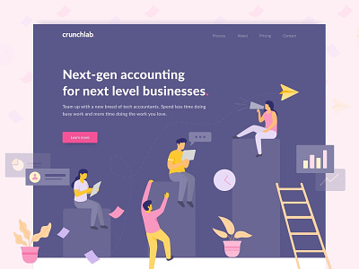 Crunchlab Landing Page accounting business design illustration interface landing page saas software ui ux web