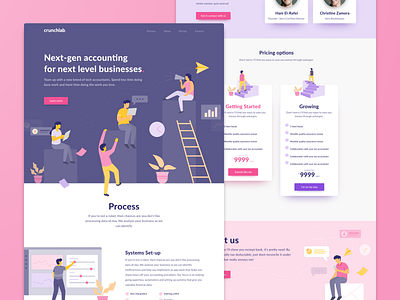 Crunchlab | Website Design clean home page homepage illustration landing page marketing pastel color ui ux website website design