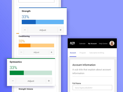 Program Building | Native App account app fitness interface ios app mobile program saas tabs ui web app webdesign