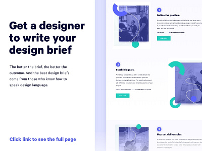 Designer Brief | Product Design, App, Website briefing cta design design team interface landing page pattern product design ui web