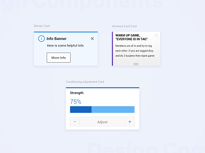 Card Design System | ALTR App app button card design exercise fitness interface mobile slider system ui