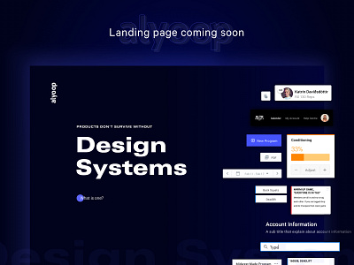 Design System | Landing Page Design agency card dark mode design system interface landing page neon ui ux web web design website