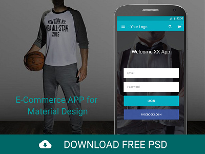 FREEBIE PSD: E-Commerce APP for Material Design android app dribbble e commerce google landing material design mobile mobile design mobile ui ui ux