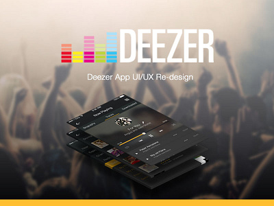 Deezer Re-design for Mobile Platforms app deezer flat ios iphone6 login music player profile song ui ux