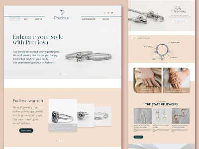 Precious Website branding corporate design fashionmodel fresh design jewellery minimal ui uidesign web web design webdesign website
