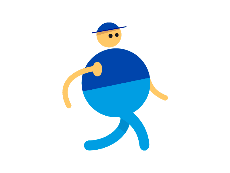 Caminado Walking after effect animation blue character vector walking