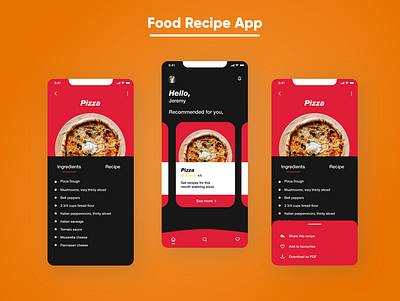 Food Recipe App design foodapp ui user experience user interface ux