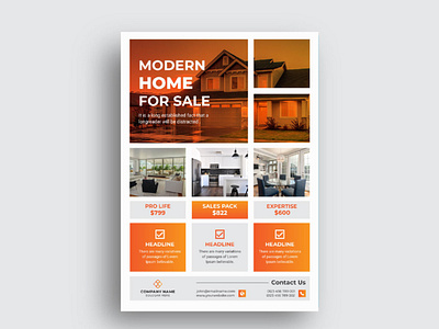 Modern Real-estate Flyer Template Design. Property flyer Design. abstract brand identity business commercial corporate design flat flyer flyer design leaflet modern modern flyer poster property real estate reslestate flyer reslestate flyer sale template vector