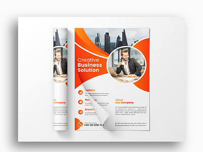 Modern Abstract Corporate Flyer Template Design.