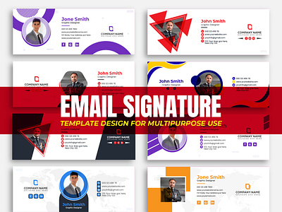 Email Signature Template Design or email footer design abstract branding business corporate email signature cover cover design design editorial email email design email footer email marketing email receipt email signature email signature design email template flat footer design social media cover template