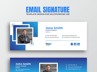 Email Signature template design or email footer design cover electronic electronic mail interface layout mail media modern personal cover