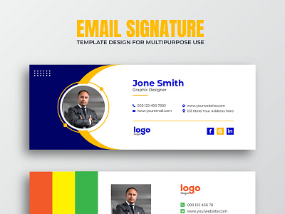 Email Signature template or Social media cover Design cover electronic electronic mail interface layout mail media modern personal cover