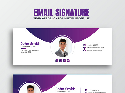 Email Signature template Design cover electronic electronic mail interface layout mail media modern personal cover