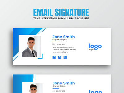 Email Signature template or Personal Social media cover design cover electronic electronic mail interface layout mail media modern personal cover