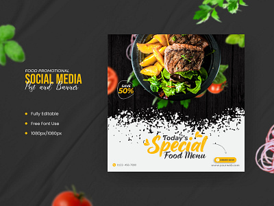 Food Promotional Social media post or banner design