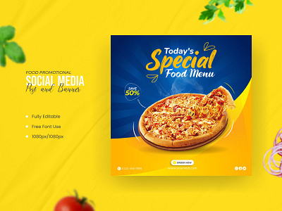 Social media post or Banner design for food and restaurant promo