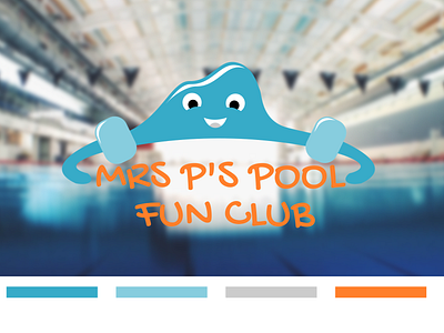 Mrs P's Pool Fun Club Logo children logo pool swimming vector