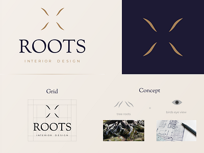 Roots Interior Design Logo Design