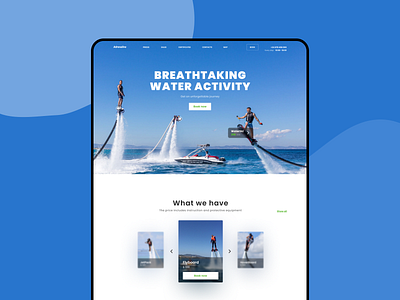 Water activity website activity attraction design water web website