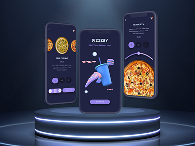 Modern Food Delivery App UI app application clean clean food app daily ui dark ui dark ui concept design food food love modern modern food app modern pizza app ui pizza app dark pizza delivery app ui professional ui ux