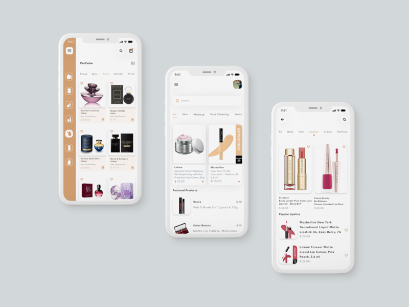 Beauty App UI app application branding clean ui design ui ux