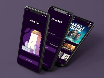 MovePop - Entertainment App! app application branding clean ui design graphic design illustration motion graphics movie ui ux