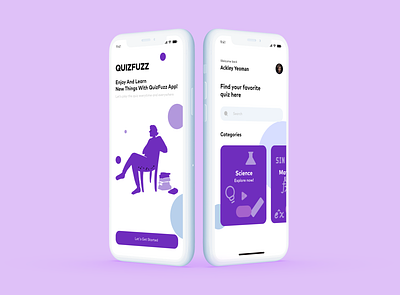 Quiz App UI! app application branding clean ui design illustration knowledge learning logo quiz quizapp ui ux vector