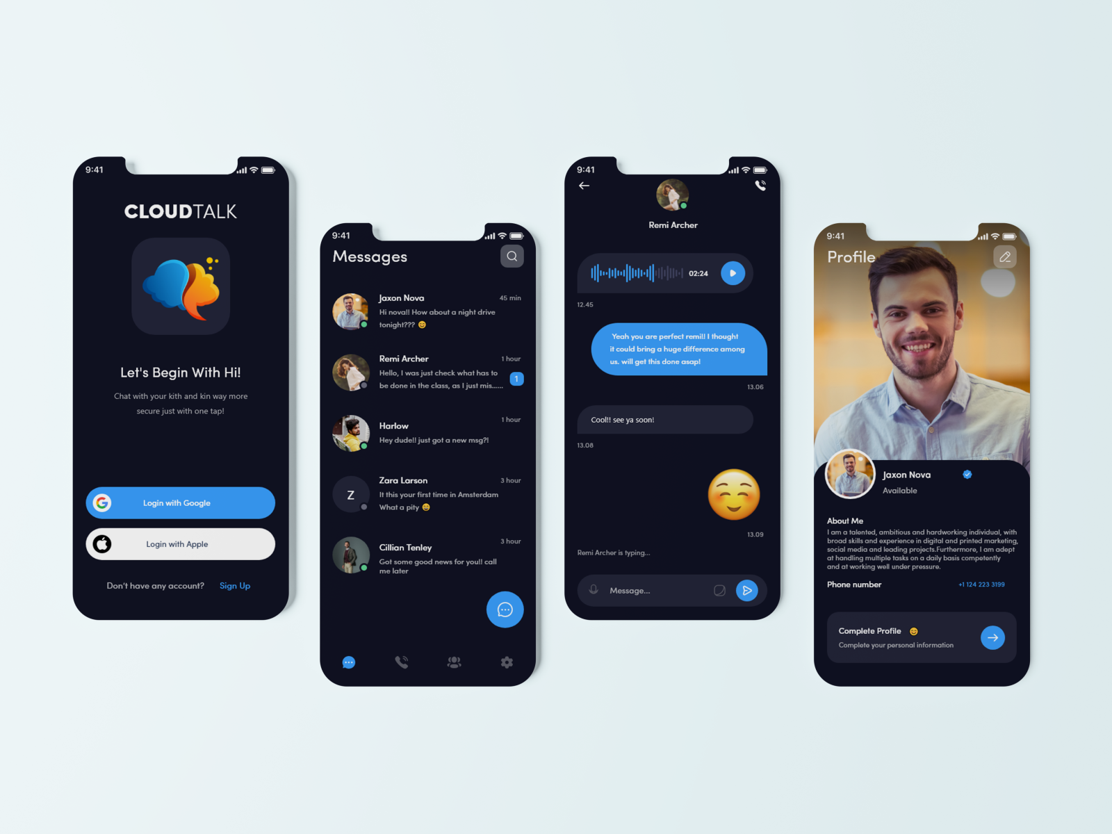 CloudTalk Chat App by ArtAasom on Dribbble