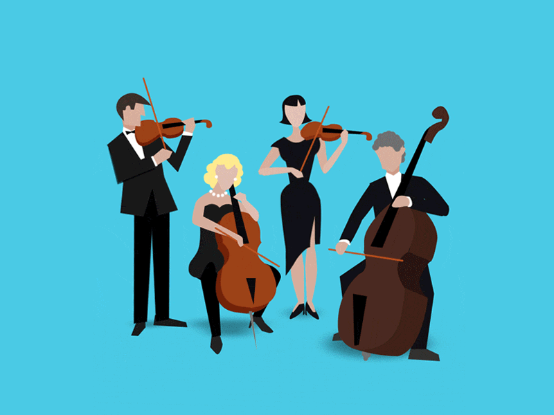 String Quartet after effects animation ilustration music