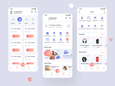 Telecom App UX / UI Design