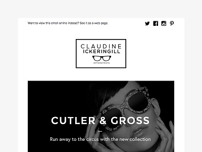 Email Newsletter Template chichester email eyewear minimal monochrome newsletter optician responsive sussex
