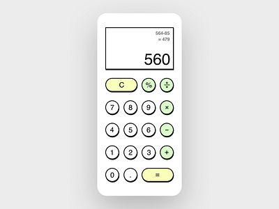 Daily UI 004 - Calculator app appdesign black white calculator calculator design calculator ui daily ui dailyui dailyui004 design icon shadows simple ui ui design ux design uxui