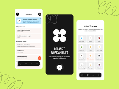 An app to keep track of things to do and habits app card clean design figma ios list management manager minimal mobile productivity task to do ui ux