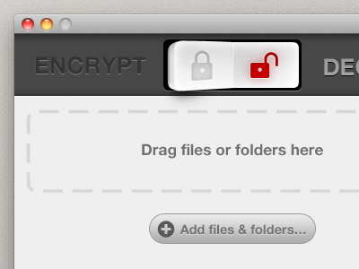Encrypt/Decrypt encryption interface lock mac switch