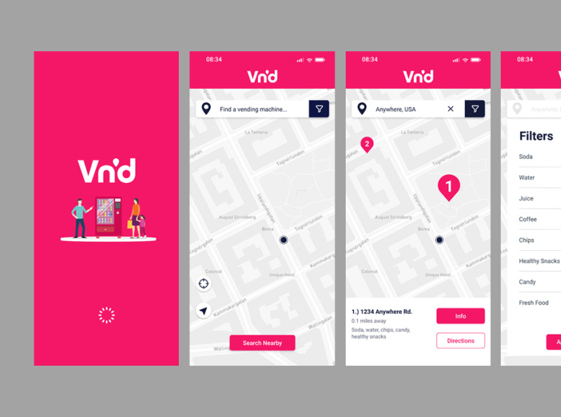 Vn'd Vending Machine Locator App by Dan Pellegrino on Dribbble
