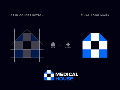 Medical House - Logo Construction brand brand identity branding clean construction design graphic design health house logo logo construction medical medicine