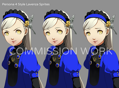 Persona 4 Style Lavenza Sprites character design digital art fan art sprites