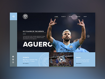 Manchester City UI Website Design design football graphic design interface logo ui user ux website