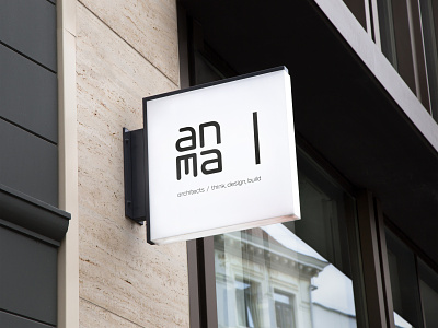 Hanging Wall Sign for ANMA Architects branding design illustrator cc logo typography