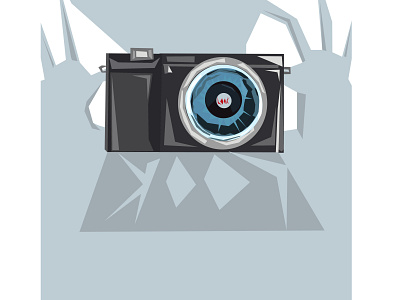 Stylized image of thea camera in hands art background black camera decoration design digital drawing drawn element equipment fashion film flash foto frame graphic hand drawn hobbies icon