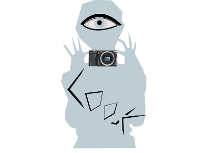 stylized image of a person with a camera abstract art artwork black bubble camera cartoon character communication concept cool crazy cute design doodle drawing drawn event eye film