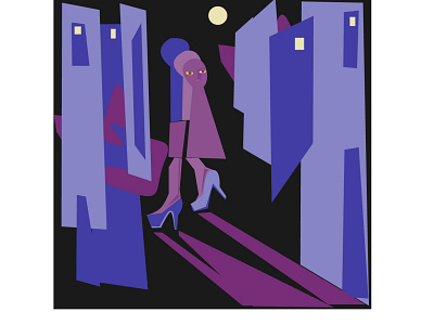 abstract image of people walking through the city at night